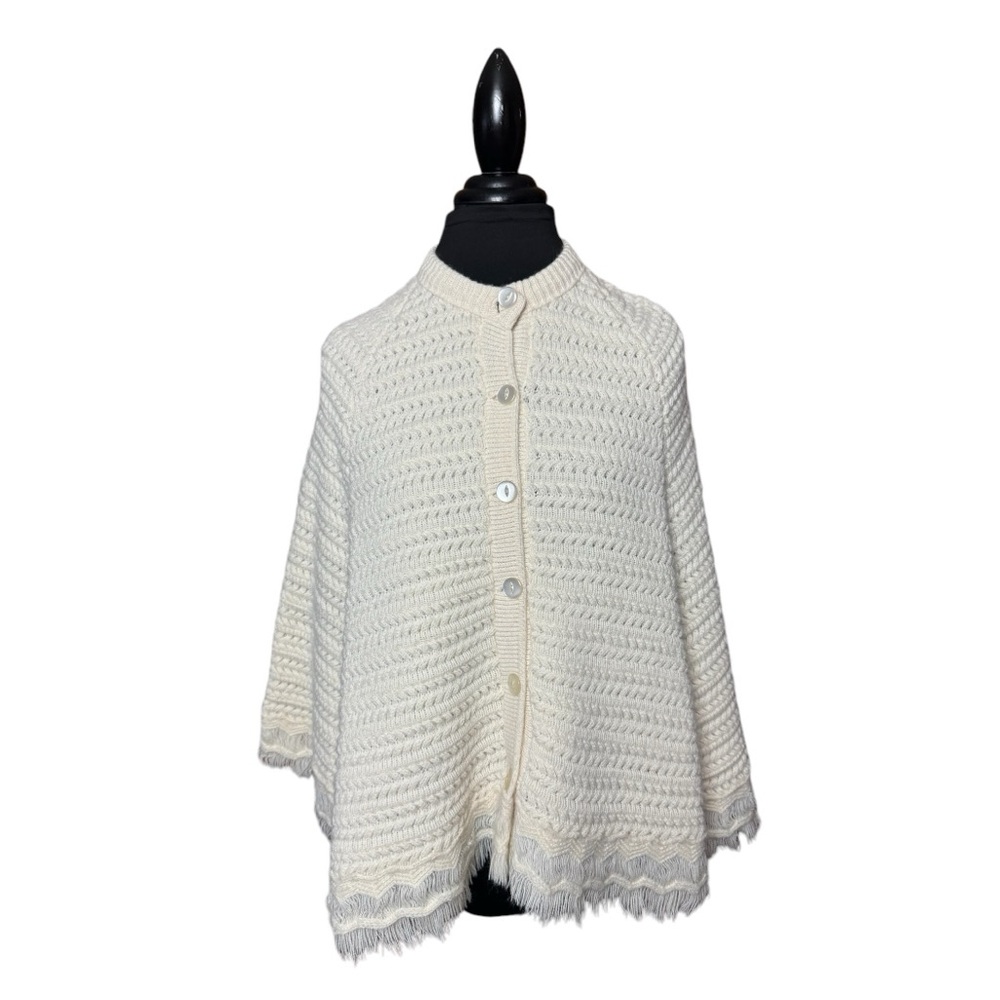 Vtg Blue Bird Knit Cape